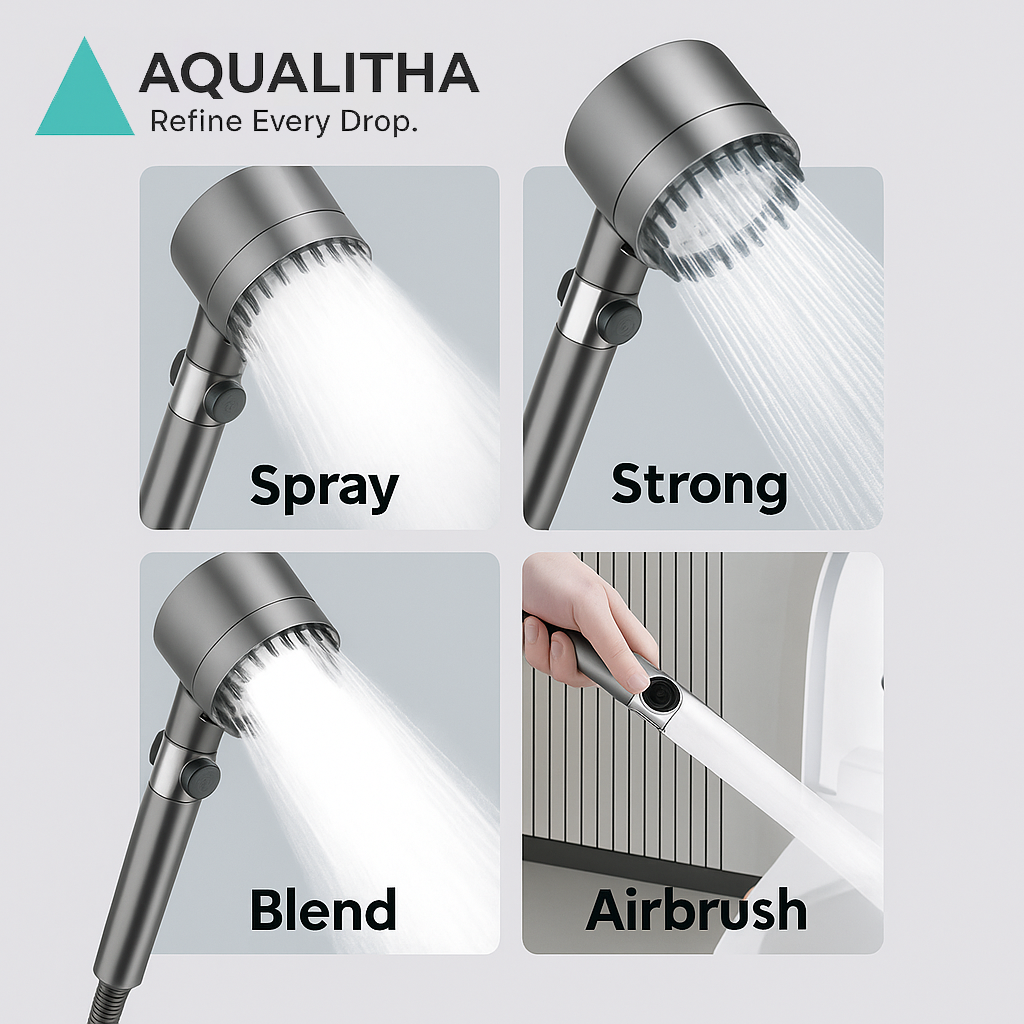 Aqualitha™ 3-Mode High-Pressure Filter Shower Head